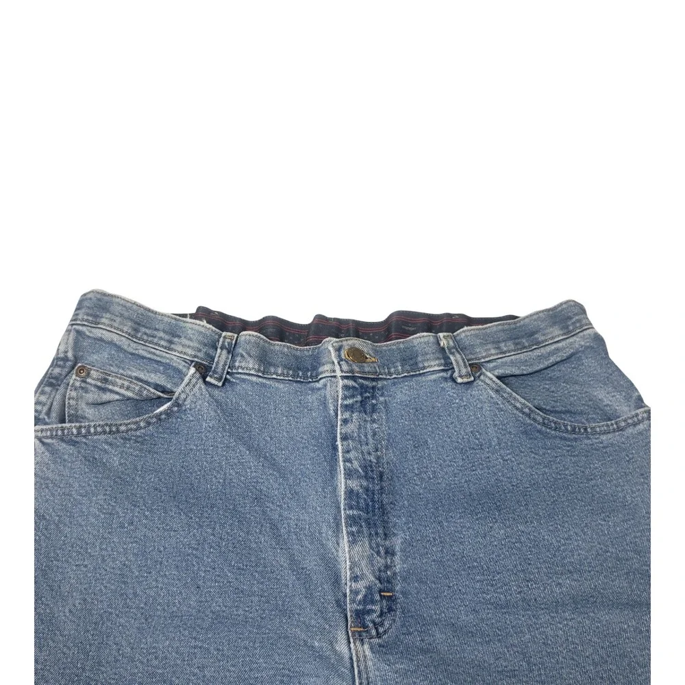 Wrangler Hero Mens 38x30 Regular Fit Straight Leg Comfort Waist Jeans Blue Wash